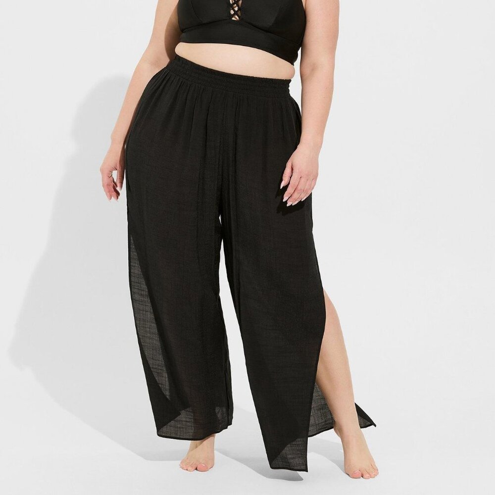 NWT! Becca Etc Black Swimsuit Cover Up Pants PLus 2X NEW!
